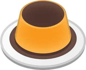 Caramel Custard Dessert Illustration.png PNG Image