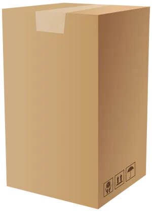 Cardboard Box Closed Flap PNG Image