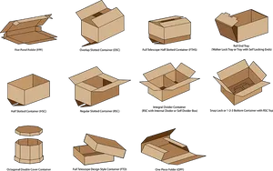 Cardboard Box Stylesand Designs PNG Image