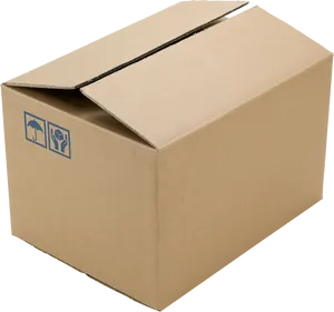 Cardboard Shipping Box Open Flap PNG Image