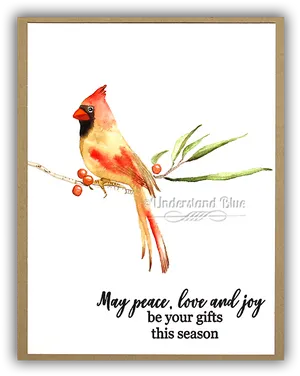 Cardinal Holiday Greetings PNG Image