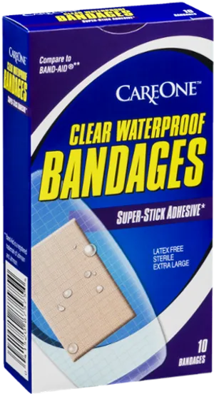 Care One Clear Waterproof Bandages Box PNG Image