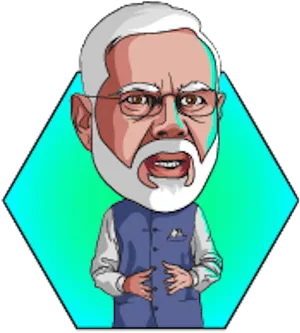 Caricatureof Indian Leader Modi PNG Image