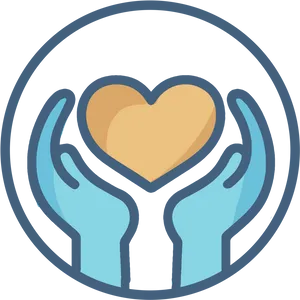 Caring Hands Heart Icon PNG Image