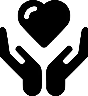 Caring Hands Heart Outline PNG Image