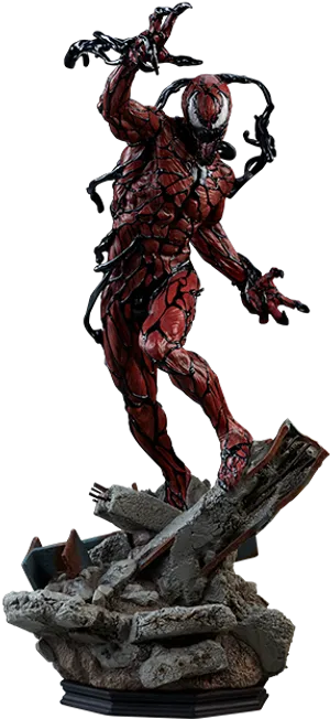 Carnage Statueon Rubble PNG Image