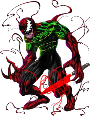 Carnage Villain Artwork PNG Image