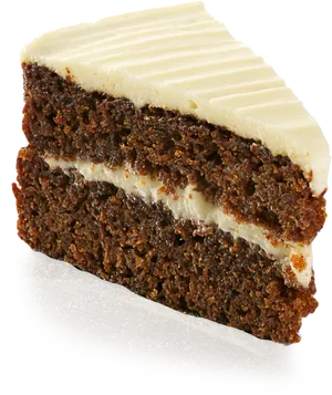 Carrot Cake Slice Cream Cheese Frosting PNG Image