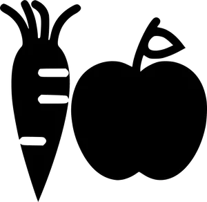 Carrotand Apple Silhouette PNG Image