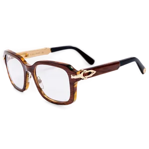 Cartier Wood Frame Glasses Png Qlt24 PNG Image