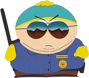 Cartman As A Cop Illustration PNG Image