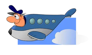 Cartoon Airplane Character PNG Image