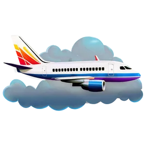 Cartoon Airplane In Clouds Png 06262024 PNG Image