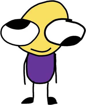 Cartoon Alien Smiling Character PNG Image