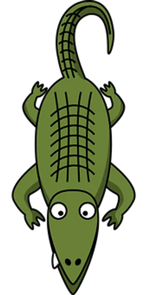 Cartoon Alligator Top View PNG Image