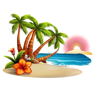 Cartoon Aloha Scene Png Dyh77 PNG Image