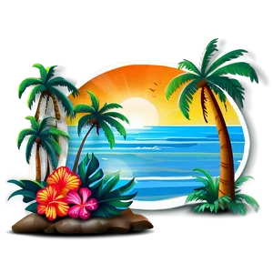 Cartoon Aloha Scene Png Yyy PNG Image