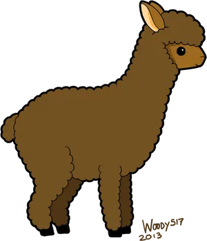 Cartoon Alpaca Illustration2013 PNG Image