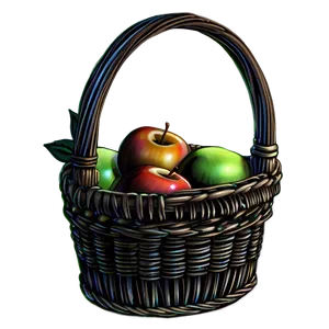 Cartoon Apple Basket Png 06272024 PNG Image