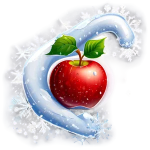 Cartoon Apple In Snow Png Adu15 PNG Image