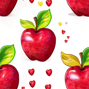 Cartoon Apple With Heart Png Vgi PNG Image