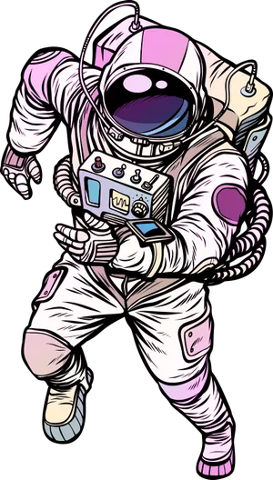 Cartoon_ Astronaut_ Floating.png PNG Image