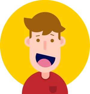 Cartoon Avatar Expression Shock PNG Image