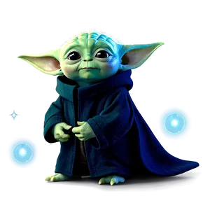 Cartoon Baby Yoda In Space Png 06252024 PNG Image