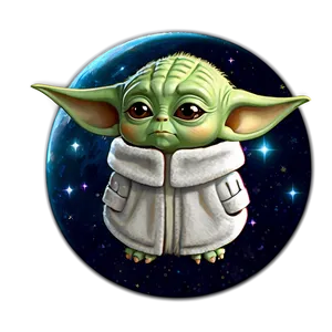 Cartoon Baby Yoda In Space Png Dry77 PNG Image