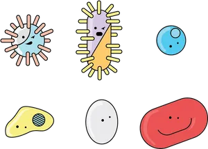 Cartoon Bacteria Characters PNG Image