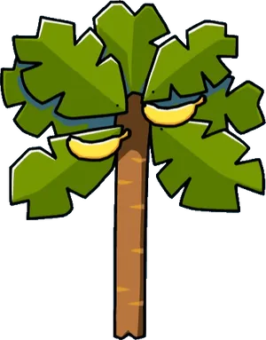 Cartoon Banana Tree Illustration PNG Image