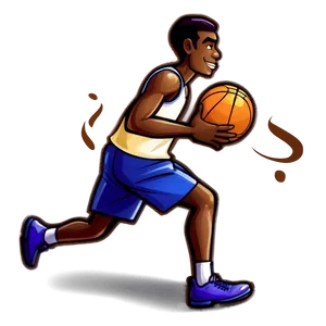 Cartoon Basketball Player Dribbling Png Jlr31 PNG Image