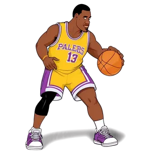 Cartoon Basketball Player Dribbling Png Kjl71 PNG Image