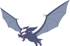 Cartoon Bat Spread Wings PNG Image