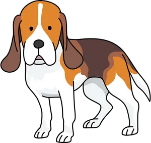 Cartoon Beagle Standing PNG Image