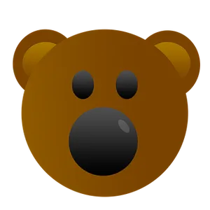 Cartoon Bear Face Emoji PNG Image