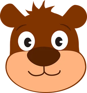 Cartoon Bear Face Graphic PNG Image