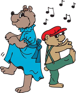 Cartoon Bears Dancing PNG Image