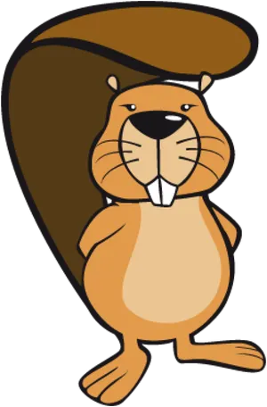 Cartoon Beaver Standing PNG Image