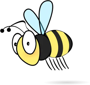 Cartoon Bee Black Background PNG Image