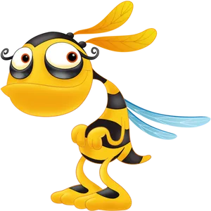 Cartoon Bee Character PNG Image