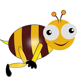 Cartoon Bee Smiling Graphic PNG Image