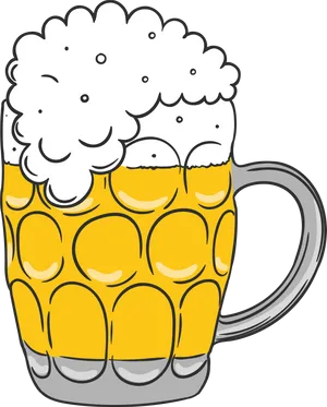 Cartoon Beer Mug Illustration PNG Image