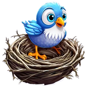 Cartoon Bird In Nest Png Aso PNG Image