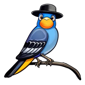 Cartoon Bird With Hat Png Nhg25 PNG Image