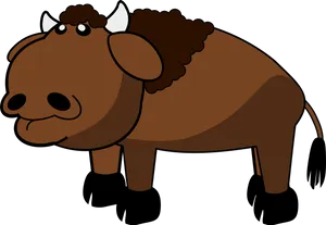 Cartoon Bison Illustration PNG Image