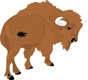 Cartoon Bison Illustration PNG Image