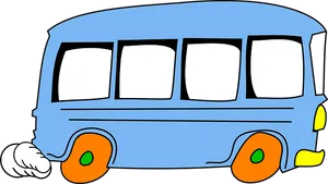 Cartoon Blue Bus Illustration PNG Image