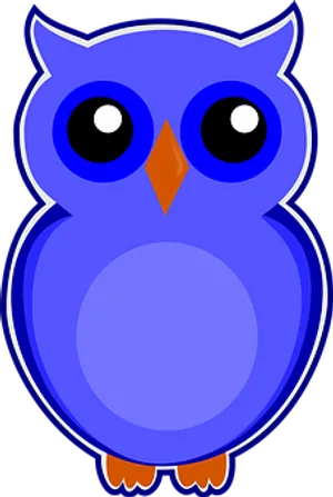 Cartoon Blue Owl PNG Image