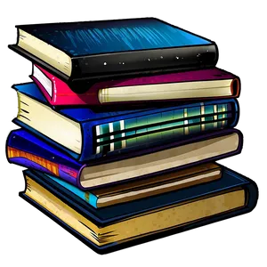 Cartoon Books Stack Png Dqp PNG Image